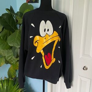 Vintage Rare X-Large Hanes Activewear Daffy Duck Looney Tunes Graphic Crewneck